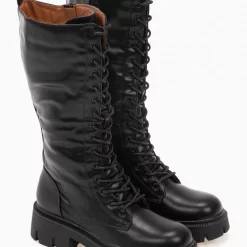 Ολοκαίνουργιο 🌟 The Fashion Project Μπότες με κορδόνια και φερμουάρ - Μαύρο ✔️ -Sneakers Κατάστημα all day mpotes me kordonia 97501 6kor