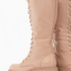 Πολύ καλή προσφορά 😍 The Fashion Project Μπότες με κορδόνια και φερμουάρ - Μπεζ 🎁 -Sneakers Κατάστημα all day mpotes me kordonia 97502 fg8c