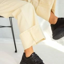 Καλύτερη πώληση 😍 The Fashion Project 👟 Sneakers με ψηλή σόλα και Velcro - Μαύρο 🎁 -Sneakers Κατάστημα athlitika me psili sola kai velcro 99932 4e4a