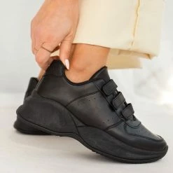 Καλύτερη πώληση 😍 The Fashion Project 👟 Sneakers με ψηλή σόλα και Velcro - Μαύρο 🎁