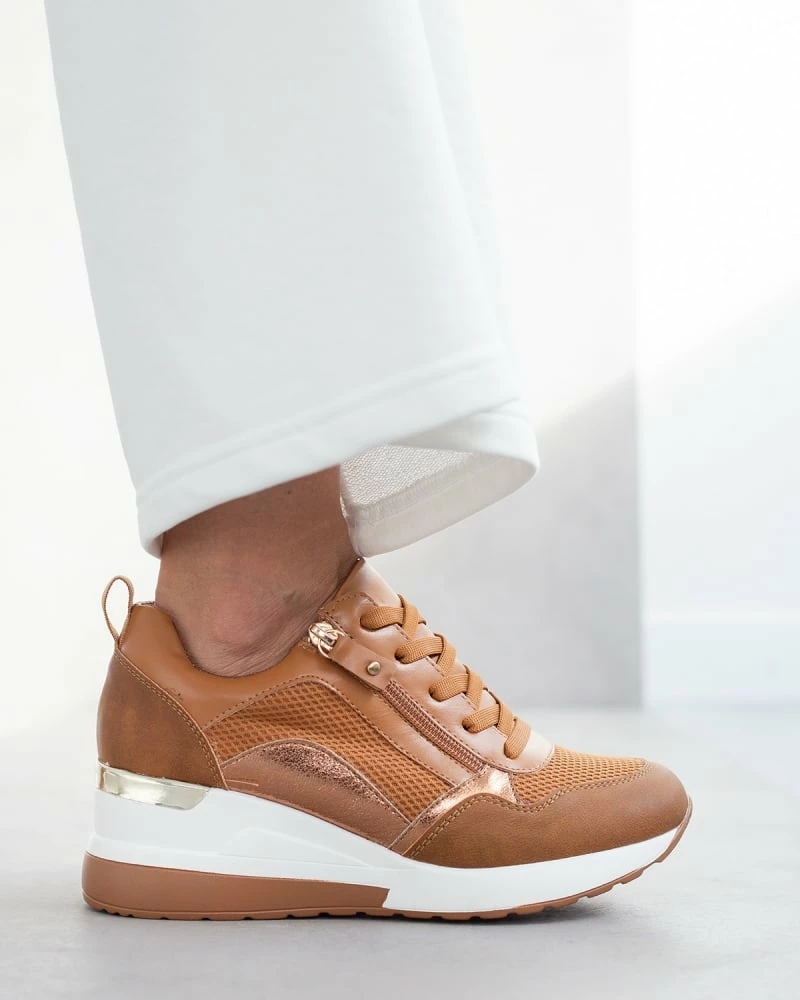 Πολύ καλή προσφορά 🎁 The Fashion Project 👟 Sneakers Wedges με φερμουάρ - Ταμπά 😉 3 Πολύ καλή προσφορά 🎁 The Fashion Project 👟 Sneakers Wedges με φερμουάρ - Ταμπά 😉