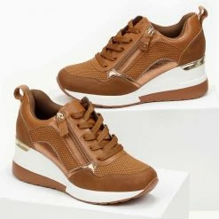 Πολύ καλή προσφορά 🎁 The Fashion Project 👟 Sneakers Wedges με φερμουάρ - Ταμπά 😉 12 Πολύ καλή προσφορά 🎁 The Fashion Project 👟 Sneakers Wedges με φερμουάρ - Ταμπά 😉 -Sneakers Κατάστημα athlitika me takouni kai fermouar 99820 h34u