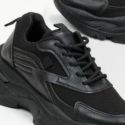 Καλύτερες κριτικές για ⭐ The Fashion Project 👟 Sneakers Chunky με ύφασμα - Μαύρο ✔️ -Sneakers Κατάστημα athlitika me ufasma kai chunky sola 100037 usve