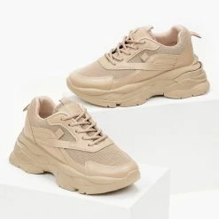 Προϋπολογισμός 💯 The Fashion Project 👟 Sneakers Chunky με ύφασμα - Πούρο ✔️ -Sneakers Κατάστημα athlitika me ufasma kai chunky sola 100038 cgu3