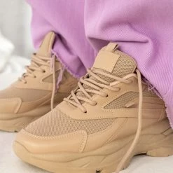 Προϋπολογισμός 💯 The Fashion Project 👟 Sneakers Chunky με ύφασμα - Πούρο ✔️ -Sneakers Κατάστημα athlitika me ufasma kai chunky sola 100038 xo38