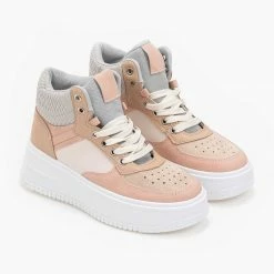 Η καλύτερη συμφωνία 😀 The Fashion Project Αθλητικά μποτάκια με ψηλή σόλα - Γκρι 😍 -Sneakers Κατάστημα athlitika mpotakia me psili sola 95249 2nxb