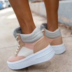 Η καλύτερη συμφωνία 😀 The Fashion Project Αθλητικά μποτάκια με ψηλή σόλα - Γκρι 😍 -Sneakers Κατάστημα athlitika mpotakia me psili sola 95249 bbkg