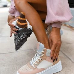 Η καλύτερη συμφωνία 😀 The Fashion Project Αθλητικά μποτάκια με ψηλή σόλα - Γκρι 😍 -Sneakers Κατάστημα athlitika mpotakia me psili sola 95249 skx2