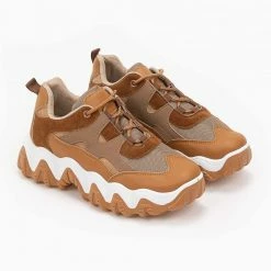 Εξοδος 👍 The Fashion Project 👟 Sneakers Chunky με διχρωμία στη σόλα - Ταμπά 🌟 -Sneakers Κατάστημα chunky sneakers me dixrwmia sti sola 95120 yj6o