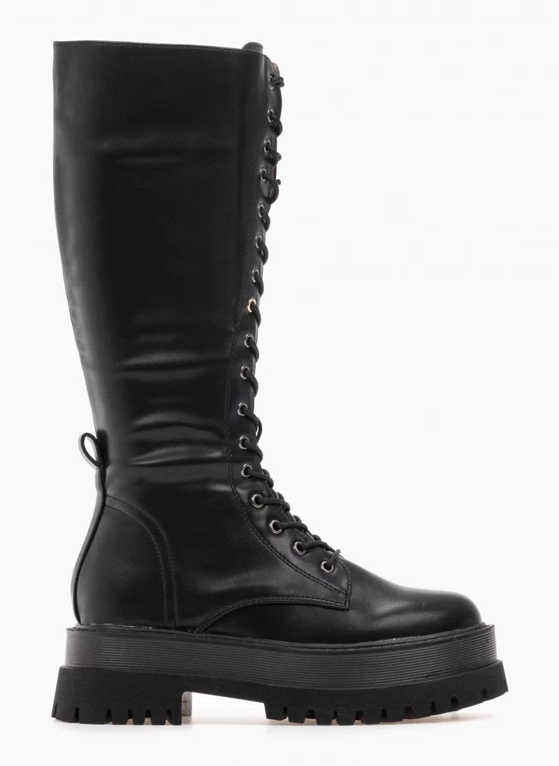 Συμφωνίες 🛒 The Fashion Project Μπότες με κορδόνια και διπλή σόλα - Μαύρο 🎁 4 Συμφωνίες 🛒 The Fashion Project Μπότες με κορδόνια και διπλή σόλα - Μαύρο 🎁 - Image 2