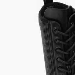 Συμφωνίες 🔔 The Fashion Project Μπότες με κορδόνια και ελαστική γάμπα - Μαύρο ⌛ -Sneakers Κατάστημα combat mpotes me elastiki gampa 97574 w4on