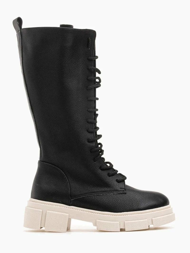 Εκπτωση 💯 Μπότες με κορδόνια και διχρωμία Estil - Μαύρο 🛒 4 Εκπτωση 💯 Μπότες με κορδόνια και διχρωμία Estil - Μαύρο 🛒 - Image 2