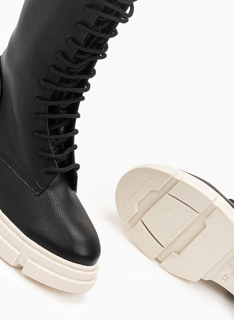 Εκπτωση 💯 Μπότες με κορδόνια και διχρωμία Estil - Μαύρο 🛒 8 Εκπτωση 💯 Μπότες με κορδόνια και διχρωμία Estil - Μαύρο 🛒 - Image 6