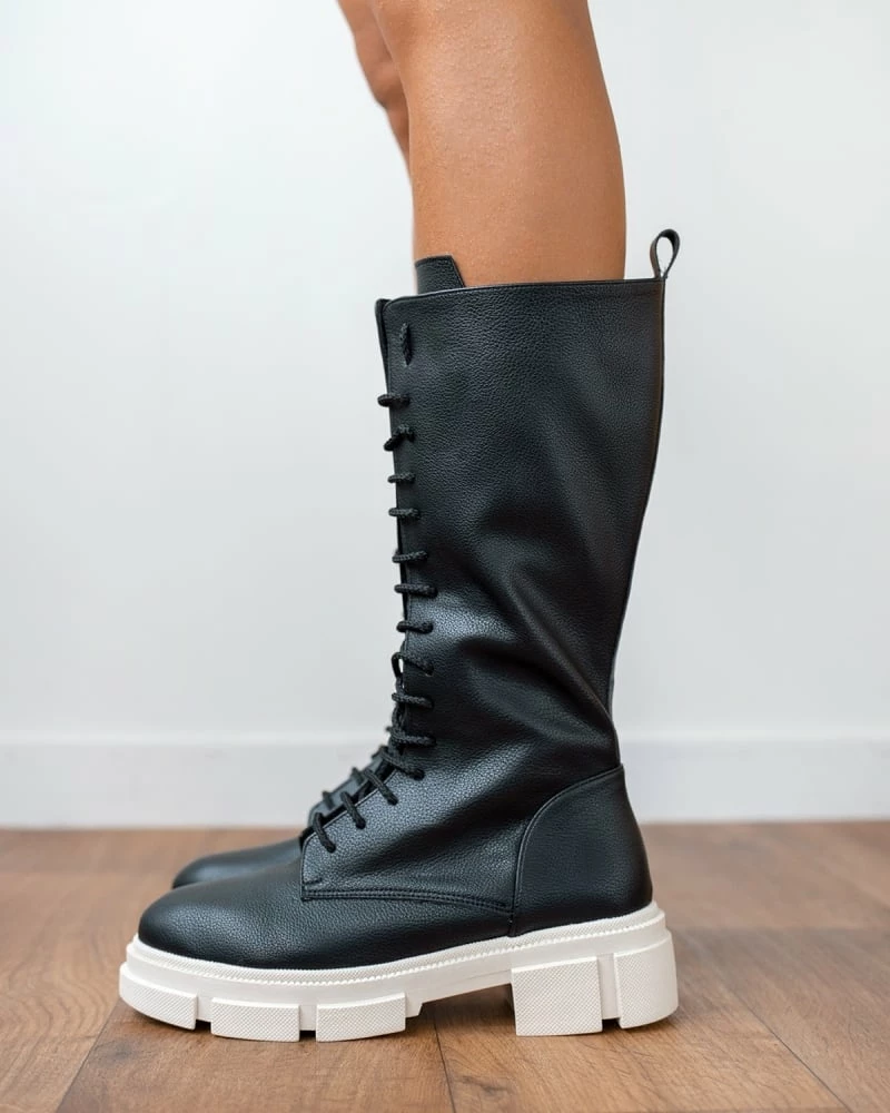 Εκπτωση 💯 Μπότες με κορδόνια και διχρωμία Estil - Μαύρο 🛒 9 Εκπτωση 💯 Μπότες με κορδόνια και διχρωμία Estil - Μαύρο 🛒 - Image 7