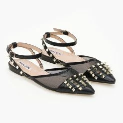 Προώθηση 🥰 The Fashion Project Μπαλαρίνες ίσιες με διαφάνεια και τρουκς - Μαύρο 😀 -Sneakers Κατάστημα goves isies me diafaneia kai trouks 99906 8bm2