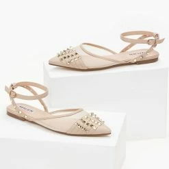 Τοπ 10 😉 The Fashion Project Μπαλαρίνες ίσιες με διαφάνεια και τρουκς - Μπεζ 🤩 -Sneakers Κατάστημα goves isies me diafaneia kai trouks 99907 maw6