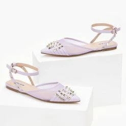 Φτηνός 🌟 The Fashion Project Μπαλαρίνες ίσιες με διαφάνεια και τρουκς - Λιλά 🥰 -Sneakers Κατάστημα goves isies me diafaneia kai trouks 99948 vwrs