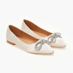 Νέος 🛒 The Fashion Project Μπαλαρίνες μυτερές σατέν χωρίς τακούνι - Μπεζ 😀 -Sneakers Κατάστημα goves muteres saten xwris takouni 105923 nrnt