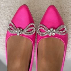 Η καλύτερη συμφωνία ❤️ The Fashion Project Μπαλαρίνες μυτερές σατέν χωρίς τακούνι - Φούξια 🥰 -Sneakers Κατάστημα goves muteres saten xwris takouni 105924 3su2