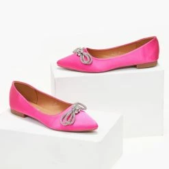 Η καλύτερη συμφωνία ❤️ The Fashion Project Μπαλαρίνες μυτερές σατέν χωρίς τακούνι - Φούξια 🥰 -Sneakers Κατάστημα goves muteres saten xwris takouni 105924 wzvl