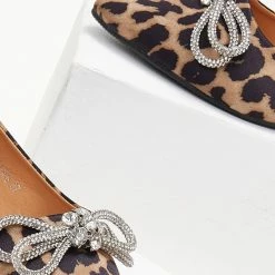 Προώθηση 🔔 The Fashion Project Μπαλαρίνες μυτερές σατέν χωρίς τακούνι - Leopard 🧨 -Sneakers Κατάστημα goves muteres saten xwris takouni 105925 yekb