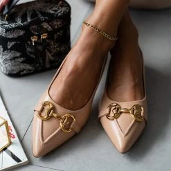 Νέος 💯 The Fashion Project Μπαλαρίνες μυτερές με ραφή - Nude ✔️ -Sneakers Κατάστημα goves muteres xwris takouni me rafi 106648 07ok