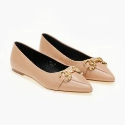 Νέος 💯 The Fashion Project Μπαλαρίνες μυτερές με ραφή - Nude ✔️ -Sneakers Κατάστημα goves muteres xwris takouni me rafi 106648 jkkm