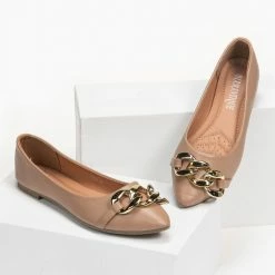 Προϋπολογισμός 🧨 The Fashion Project Μπαλαρίνες φλατ με αλυσίδα - Πούρο ❤️ -Sneakers Κατάστημα isia mutera govakia me alusida 95622 0u08