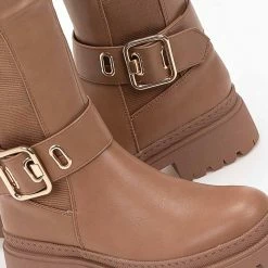 Καλύτερη πώληση ✔️ The Fashion Project Μπότες ίσιες με μεγάλο τοκά - Κάμελ 💯 -Sneakers Κατάστημα isies mpotes me megalo toka 96580 mega