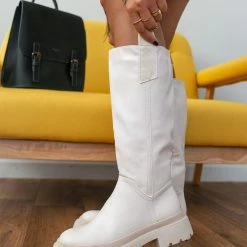 Αγορά 🤩 The Fashion Project Μπότες Chunky με θηλάκια - Μπεζ 👍