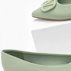 Φτηνός 😉 The Fashion Project Μπαλαρίνες μυτερές με ματ διακοσμητικό - Βεραμάν ✔️ -Sneakers Κατάστημα isies muteres goves me mat diakosmitiko 98937 i9om