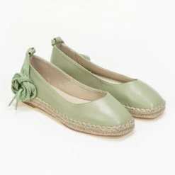 Συμφωνίες 😀 The Fashion Project Μπαλαρίνες Lace Up με σχοίνινη σόλα - Λαχανί ⌛ -Sneakers Κατάστημα lace up mpalarines me sxoinini sola 87329 s1wi