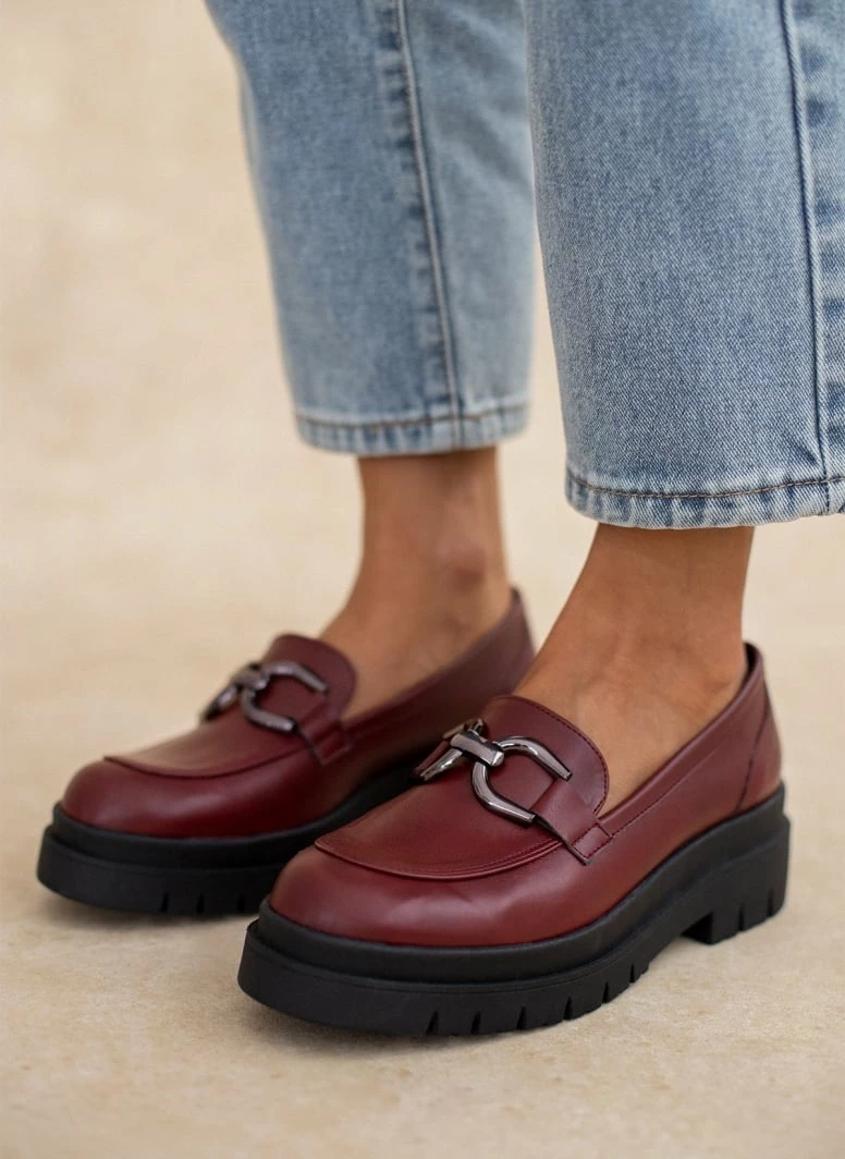 Συμφωνίες 🔔 Loafers Chunky Estil - Μπορντό ⌛ 3 Συμφωνίες 🔔 Loafers Chunky Estil - Μπορντό ⌛