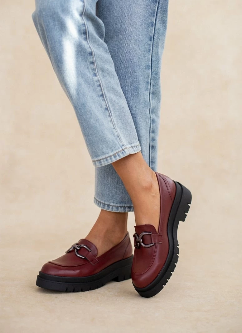 Συμφωνίες 🔔 Loafers Chunky Estil - Μπορντό ⌛ 6 Συμφωνίες 🔔 Loafers Chunky Estil - Μπορντό ⌛ - Image 4