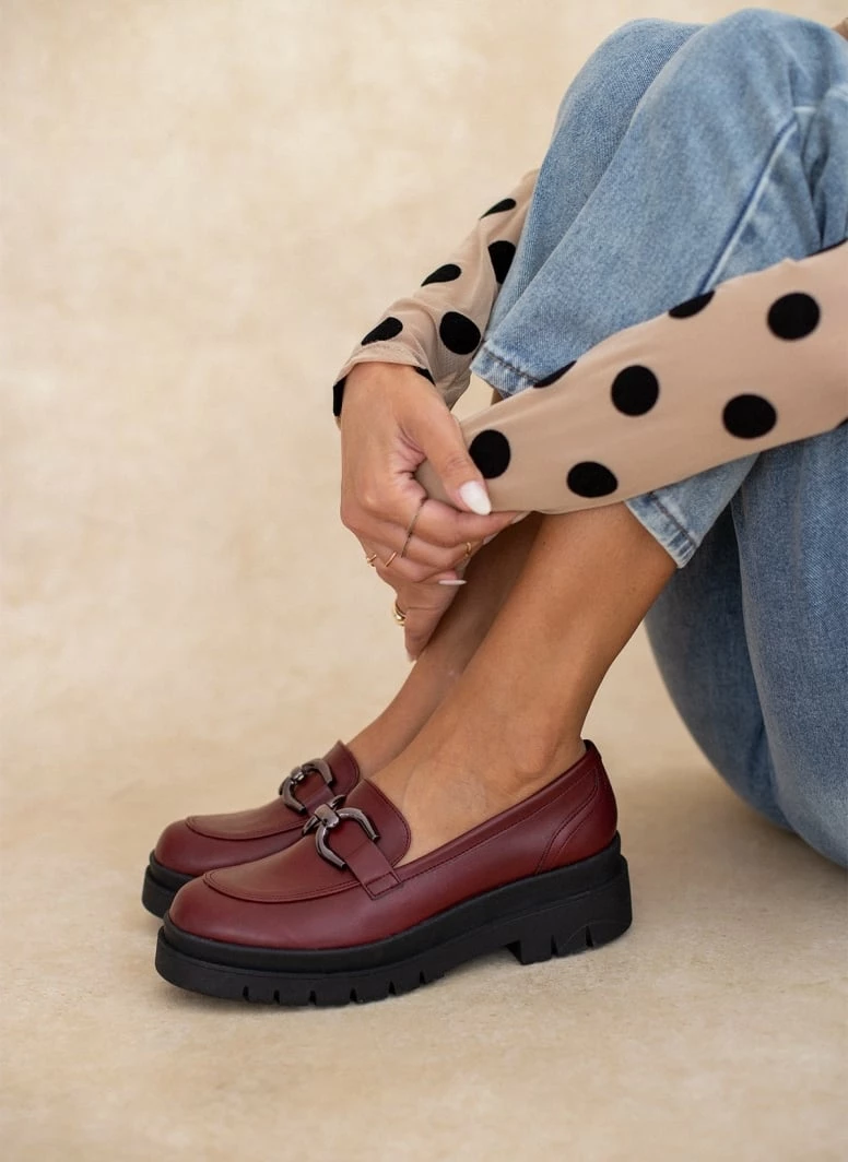 Συμφωνίες 🔔 Loafers Chunky Estil - Μπορντό ⌛ 9 Συμφωνίες 🔔 Loafers Chunky Estil - Μπορντό ⌛ - Image 7