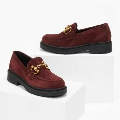 Τοπ 10 ❤️ Loafers Chunky καστόρινα Tfp - Μπορντό 😉 -Sneakers Κατάστημα loafers chunky kastorina tfp 108989 lnp6