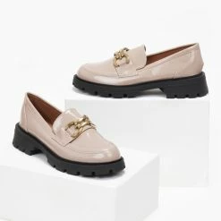 Προϋπολογισμός 🔥 The Fashion Project Loafers Chunky λουστρίνι - Τάουπε 😍 -Sneakers Κατάστημα loafers chunky loustrini 109077 w0fx