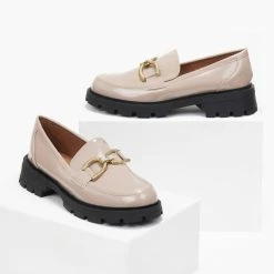 Προώθηση ⭐ The Fashion Project Loafers Chunky λουστρίνι με Strass - Τάουπε 🥰 -Sneakers Κατάστημα loafers chunky loustrini me strass 109074 1ack