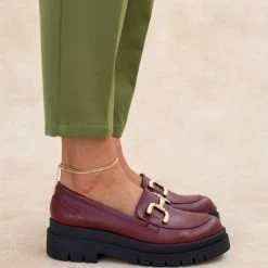 Κουπόνι 🥰 Loafers Chunky με διακοσμητικό Estil - Μπορντό 🛒 -Sneakers Κατάστημα loafers chunky me diakosmitiko estil 108757 35me