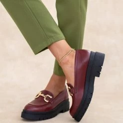 Κουπόνι 🥰 Loafers Chunky με διακοσμητικό Estil - Μπορντό 🛒 -Sneakers Κατάστημα loafers chunky me diakosmitiko estil 108757 pyhx