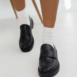 Πολύ καλή προσφορά ✨ The Fashion Project Loafers Chunky με εξωτερική ραφή - Μαύρο 😍 -Sneakers Κατάστημα loafers chunky me ekswteriki rafi 109083 7us7