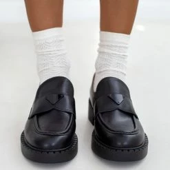 Πολύ καλή προσφορά ✨ The Fashion Project Loafers Chunky με εξωτερική ραφή - Μαύρο 😍 -Sneakers Κατάστημα loafers chunky me ekswteriki rafi 109083 go8v