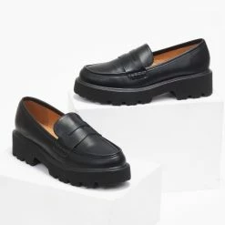 Προϋπολογισμός 🥰 The Fashion Project Loafers Chunky με εξωτερική ραφή - Μαύρο ✨ -Sneakers Κατάστημα loafers chunky me ekswteriki rafi 109390 e03l
