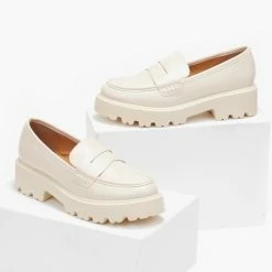 Πολύ καλή προσφορά 👏 The Fashion Project Loafers Chunky με εξωτερική ραφή - Μπεζ 👍 -Sneakers Κατάστημα loafers chunky me ekswteriki rafi 109391 1179