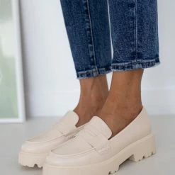 Πολύ καλή προσφορά 👏 The Fashion Project Loafers Chunky με εξωτερική ραφή - Μπεζ 👍 -Sneakers Κατάστημα loafers chunky me ekswteriki rafi 109391 ghnj