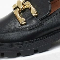 Πολύ καλή προσφορά 🤩 The Fashion Project Loafers Chunky με μεταλλική αγκράφα - Μαύρο 🔥 -Sneakers Κατάστημα loafers chunky me metalliki agkrafa 109067 a06s