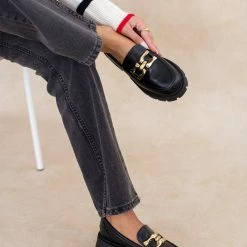 Πολύ καλή προσφορά 🤩 The Fashion Project Loafers Chunky με μεταλλική αγκράφα - Μαύρο 🔥 -Sneakers Κατάστημα loafers chunky me metalliki agkrafa 109067 dyze