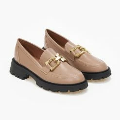 Φτηνός 🔔 The Fashion Project Loafers Chunky με μεταλλική αγκράφα - Τάουπε 🔔 -Sneakers Κατάστημα loafers chunky me metalliki agkrafa 109068 w2wk