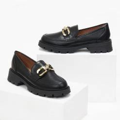 Πολύ καλή προσφορά ❤️ The Fashion Project Loafers Chunky με μικρά Strass - Μαύρο 🎁 -Sneakers Κατάστημα loafers chunky me mikra strass 109079 120k