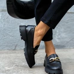 Πολύ καλή προσφορά ❤️ The Fashion Project Loafers Chunky με μικρά Strass - Μαύρο 🎁 -Sneakers Κατάστημα loafers chunky me mikra strass 109079 glvm